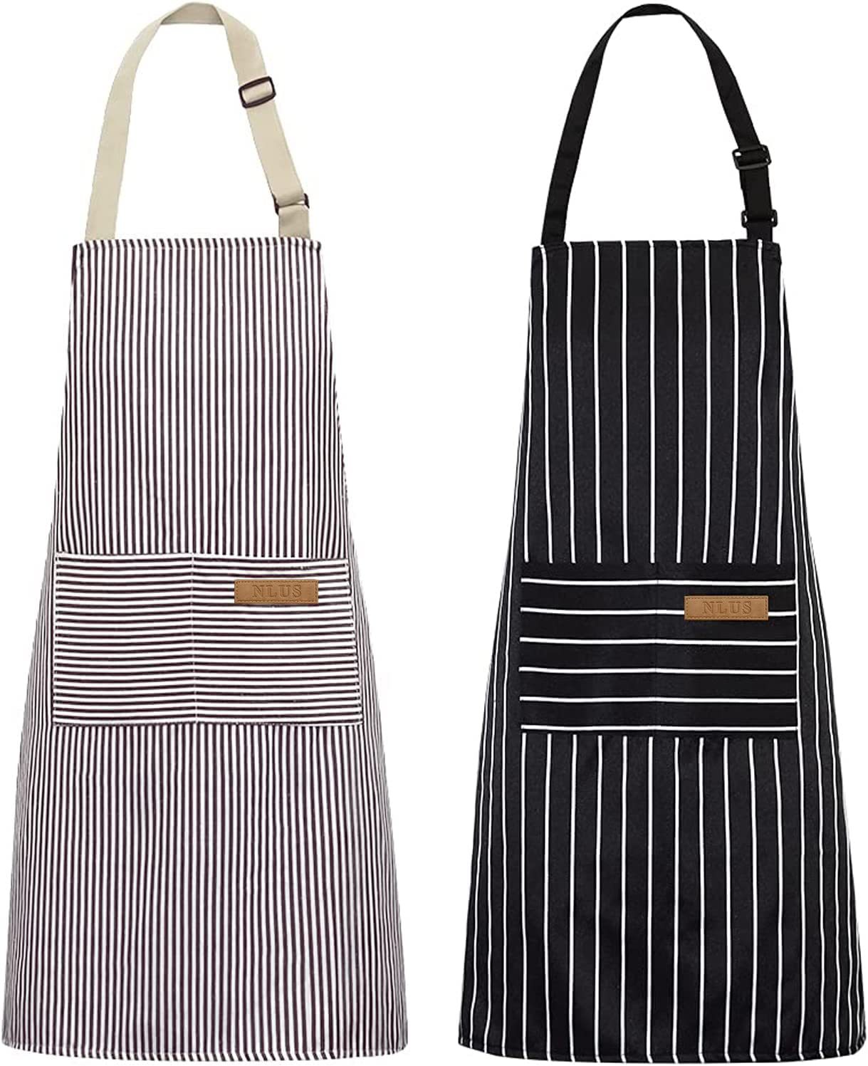 Kitchen Gadgets For Women - Черно-белый полосатый кухонный фартук, регулируемый, маслоотталкивающий,