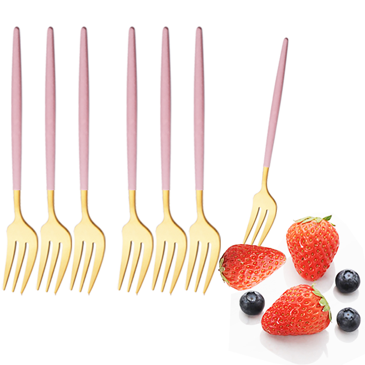 Kitchen Gadgets Gold - 6 шт., набор столовой посуды розового