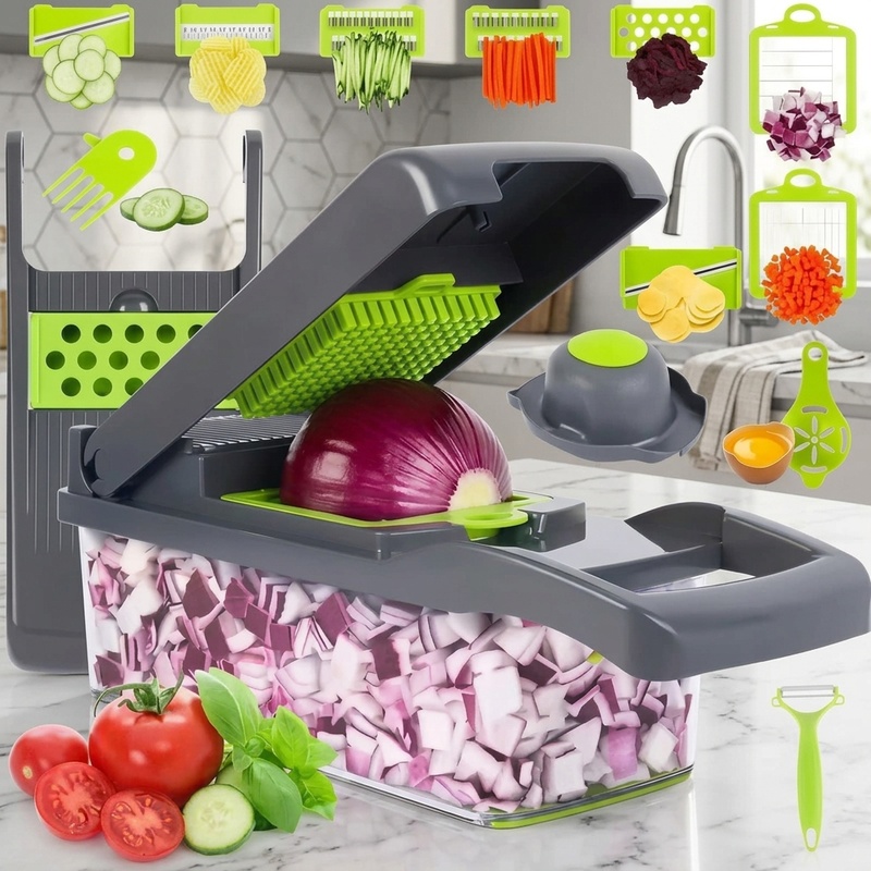 Kitchen Gadgets Vegetable Chopper - Многофункциональный измельчитель овощей 16-в-1: слайсер, кубикорезка,