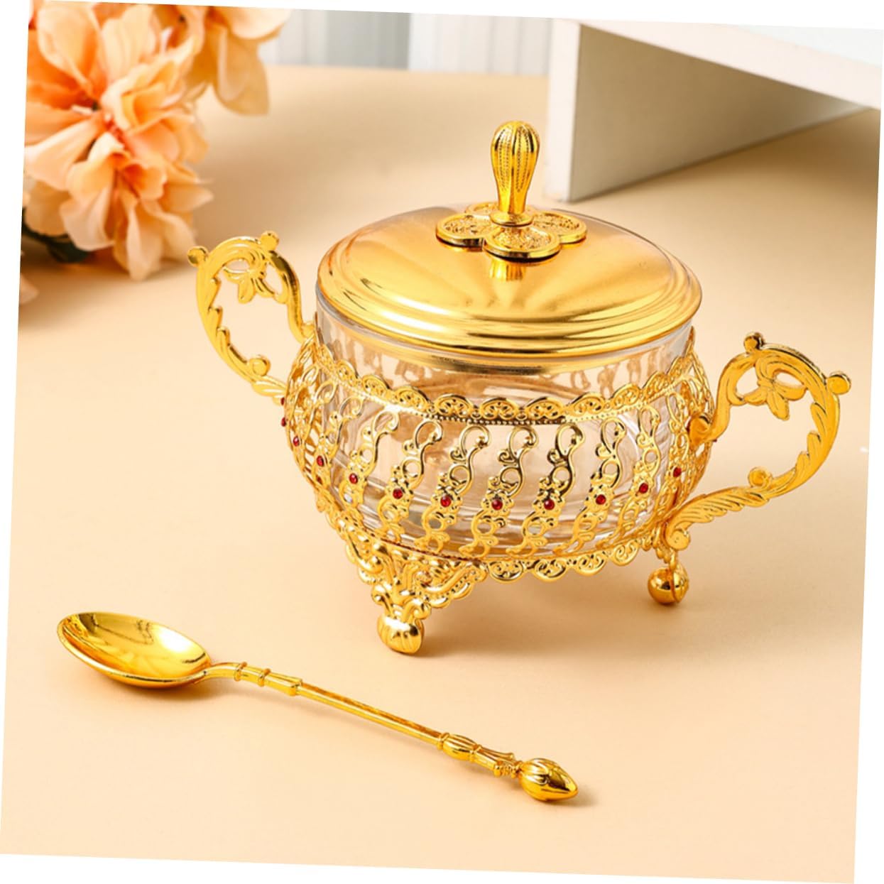 Сахарница с крышкой и ложкой,  – обзор и цена Kitchen Gadgets Gold