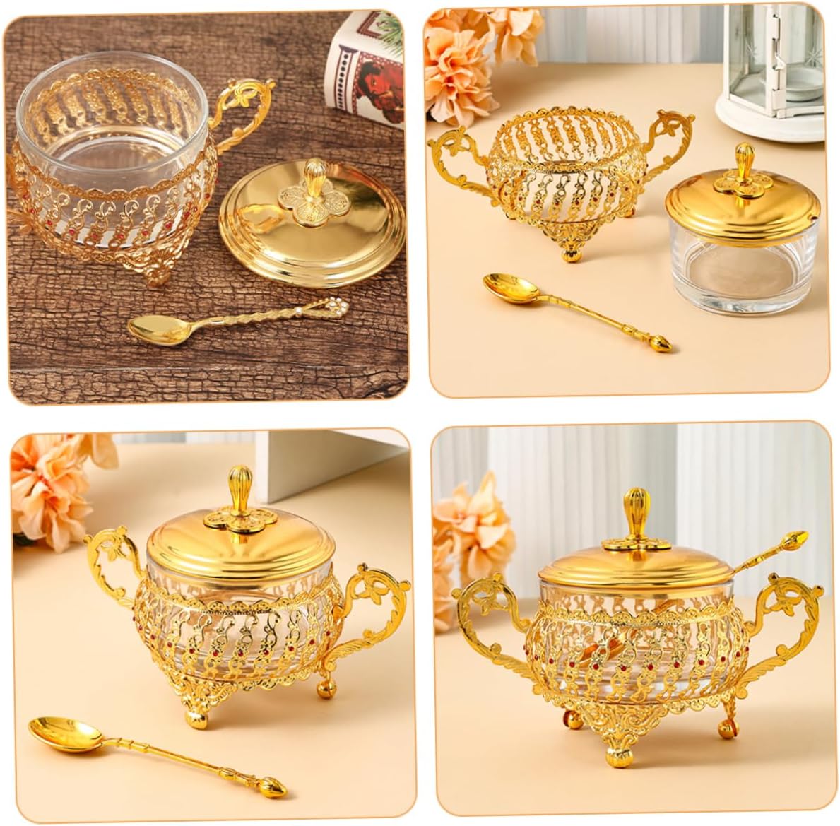 Сахарница с крышкой и ложкой,  – обзор и цена Kitchen Gadgets Gold